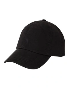 Garment-Dyed Twill Ball Cap in Black