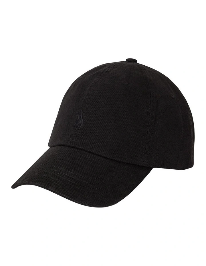 Garment-Dyed Twill Ball Cap in Black image 1
