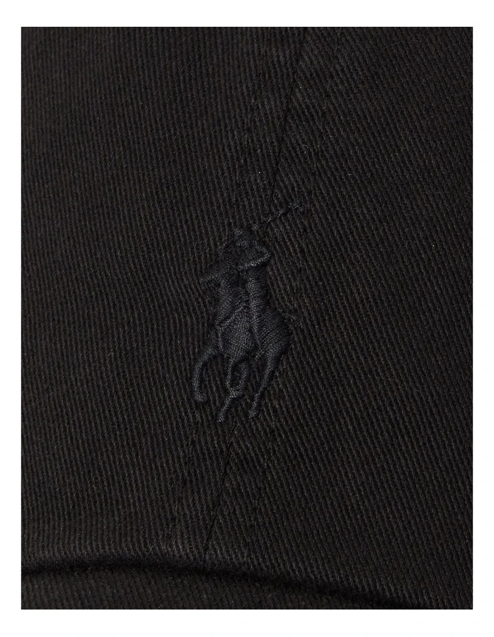 Garment-Dyed Twill Ball Cap in Black image 3