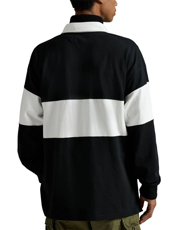 Big Fit Polo Sport Rugby Shirt in Black image 2
