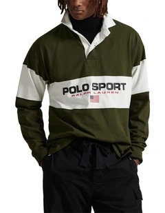 Big Fit Polo Sport Rugby Shirt in Green