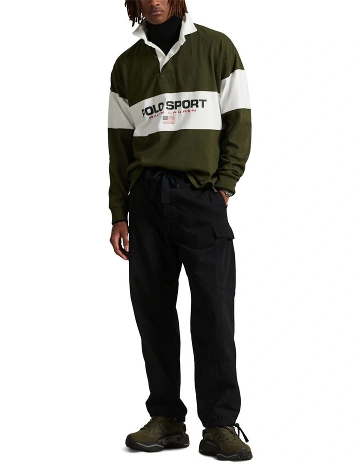 Big Fit Polo Sport Rugby Shirt in Green image 3