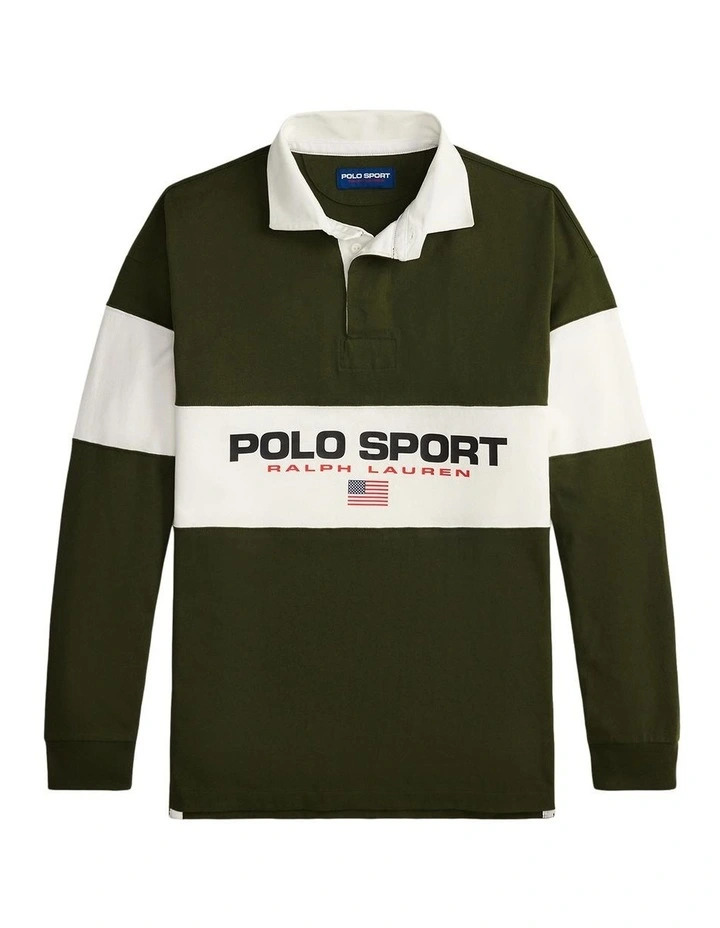 Big Fit Polo Sport Rugby Shirt in Green image 4