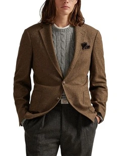 Polo Modern Fit Herringbone Sport Coat in Brown