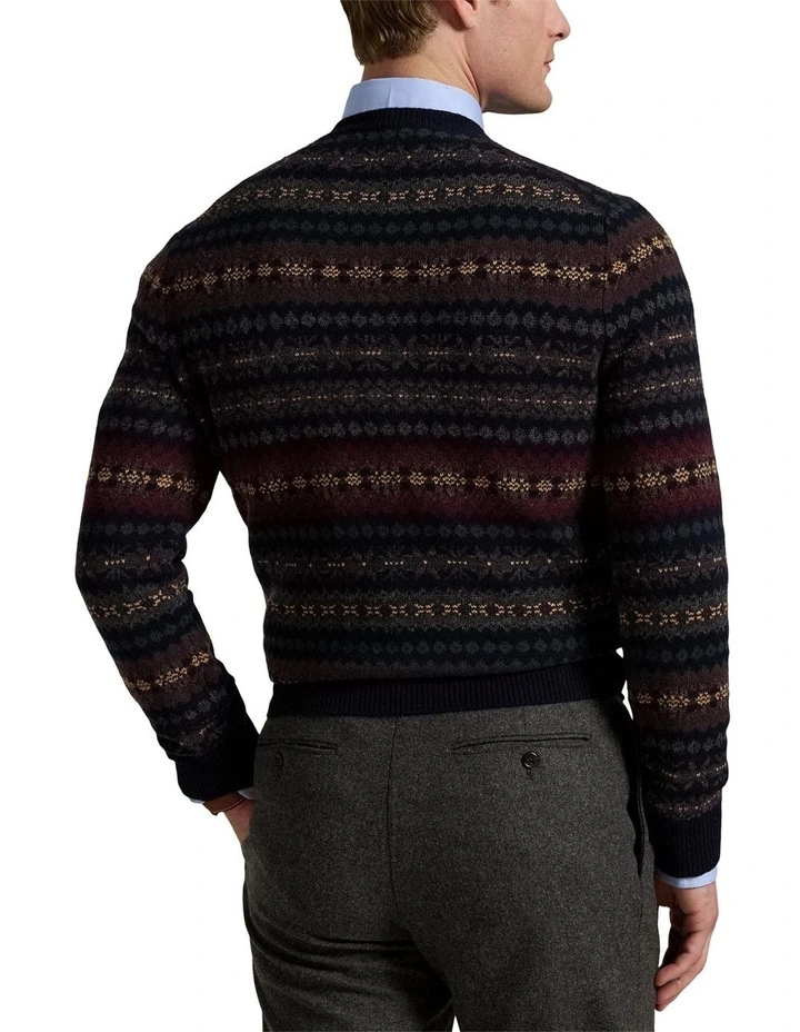 Fair Isle Wool Sweater in Blue image 2
