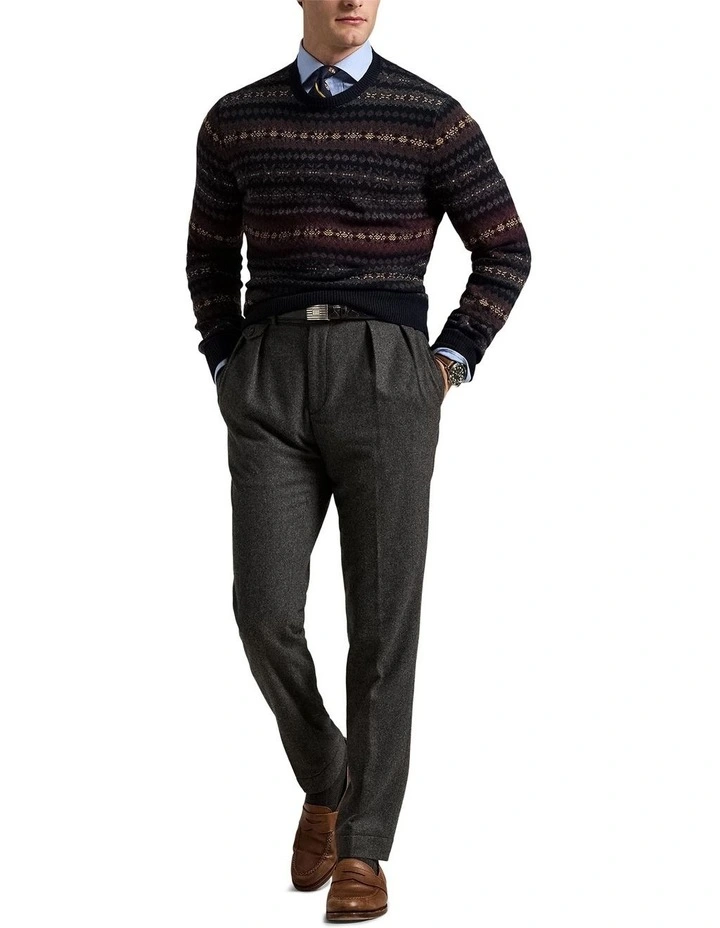 Fair Isle Wool Sweater in Blue image 3