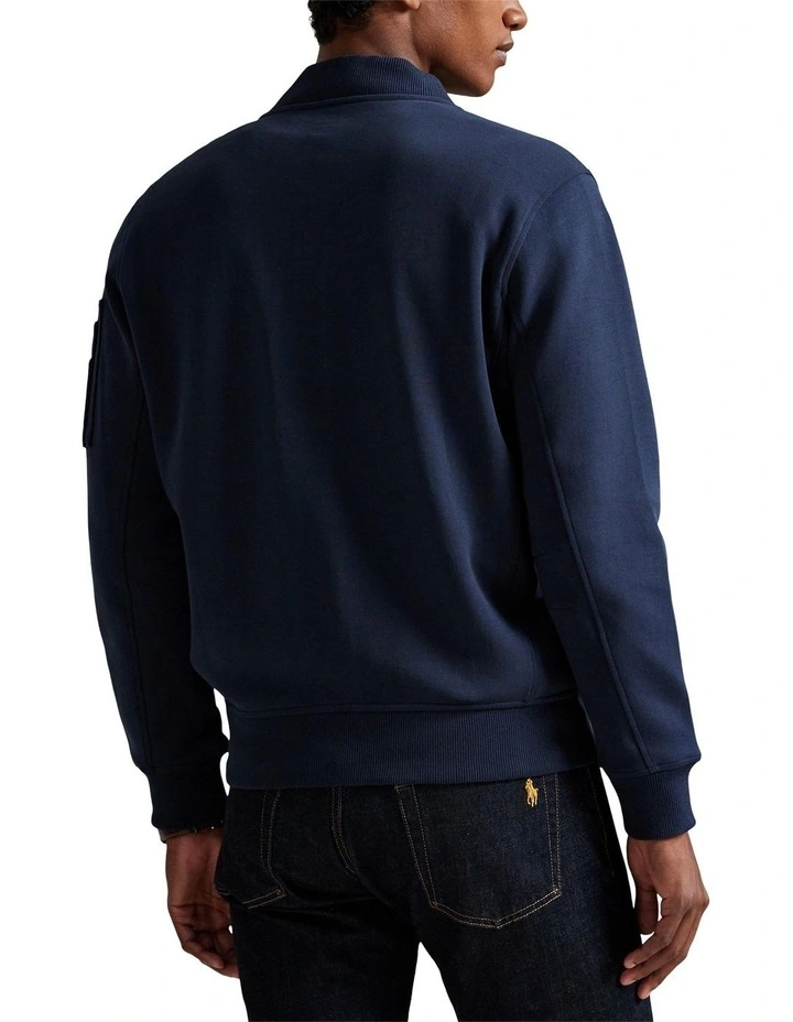 Double-Knit Flight Jacket in Navy image 3