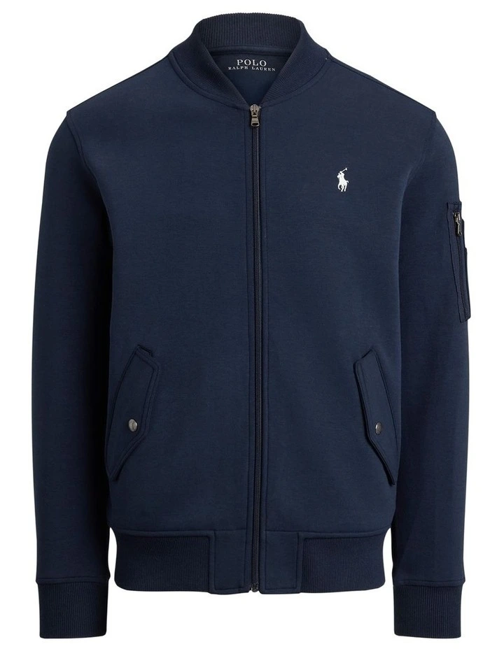 Double-Knit Flight Jacket in Navy image 4