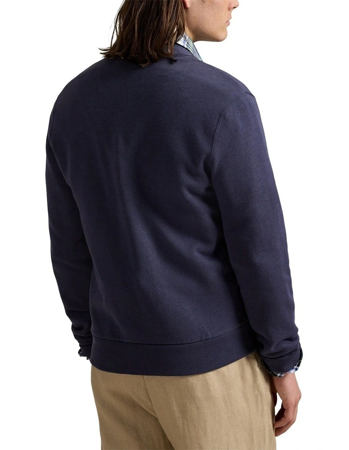 Polo Bear Fleece Cardigan in Blue image 2