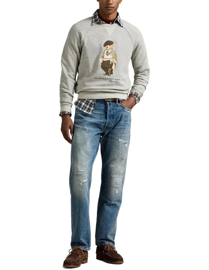 Polo Bear Fleece Sweatshirt in Grey image 3