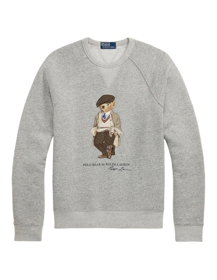 Polo Bear Fleece Sweatshirt in Grey image 4