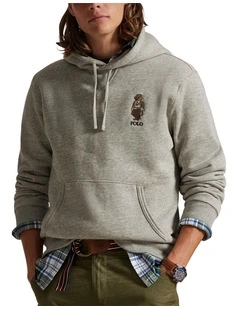 Polo Bear Fleece Hoodie in Grey