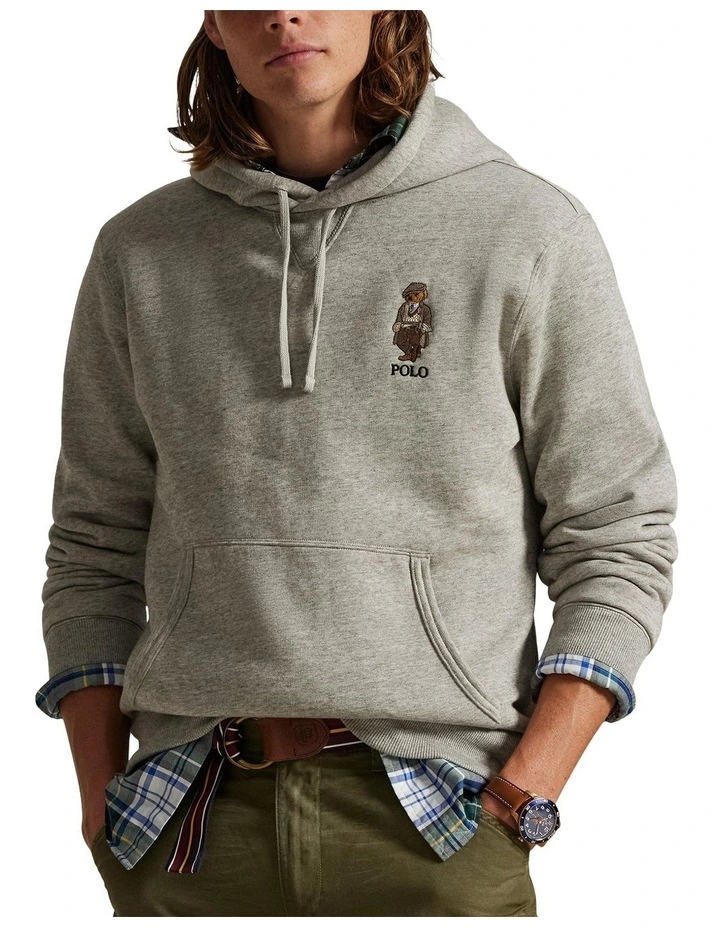 Polo Bear Fleece Hoodie in Grey image 1