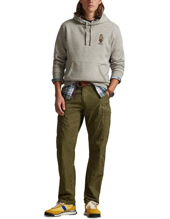 Polo Bear Fleece Hoodie in Grey image 3