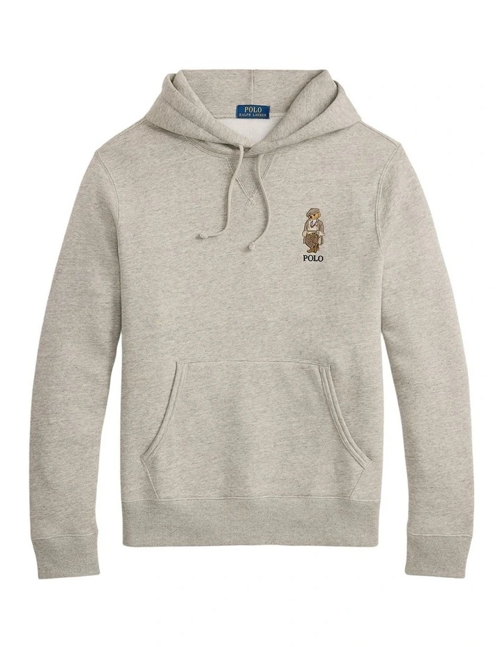 Polo Bear Fleece Hoodie in Grey image 4