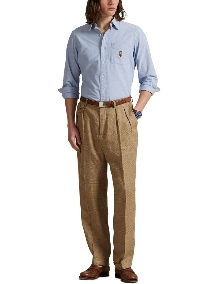 Classic Fit Polo Bear Oxford Shirt in Blue image 3