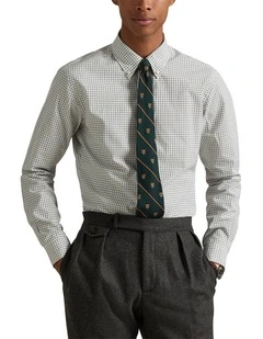 Classic Fit Tattersall Poplin Shirt in Green