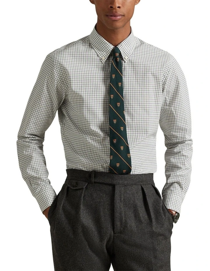 Classic Fit Tattersall Poplin Shirt in Green image 1