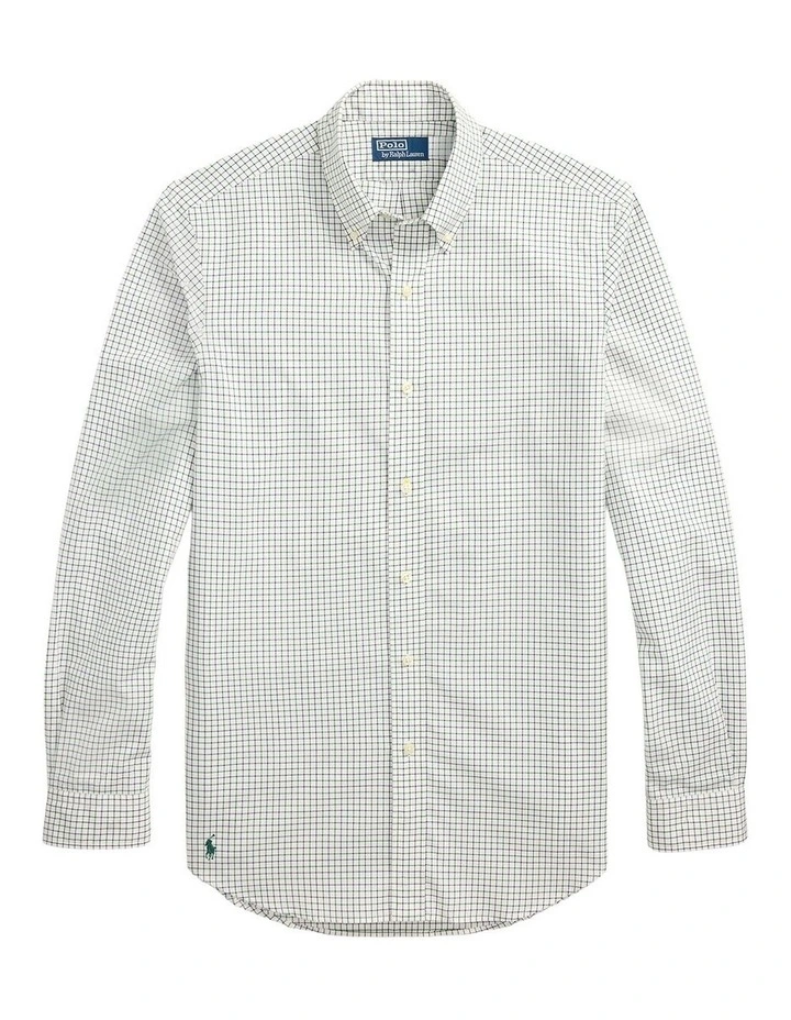 Classic Fit Tattersall Poplin Shirt in Green image 4