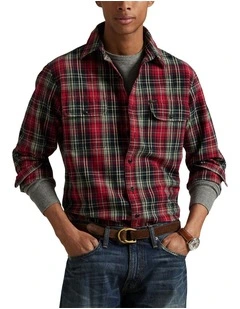 Classic Fit Plaid Oxford Workshirt in Assorted