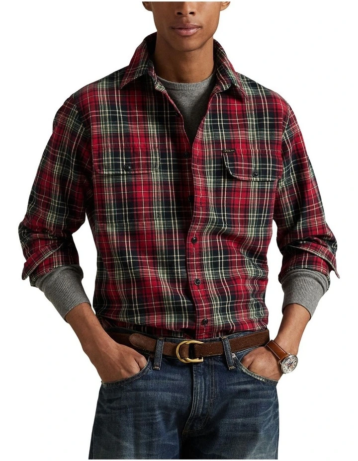 Classic Fit Plaid Oxford Workshirt in Assorted image 1