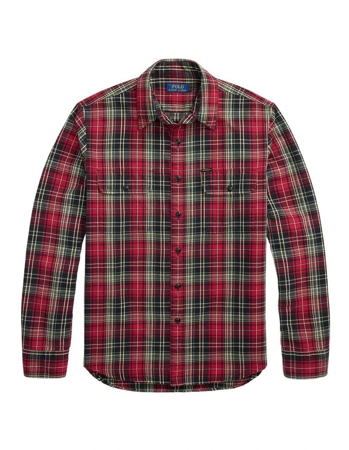 Classic Fit Plaid Oxford Workshirt in Assorted image 4