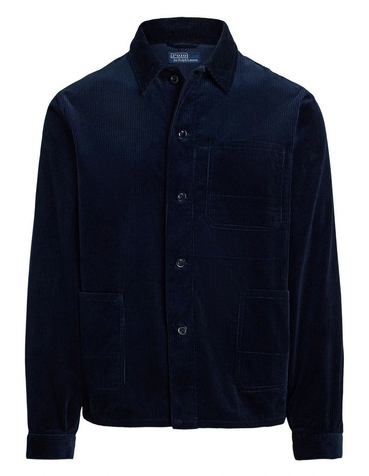 Corduroy Utility Jacket in Blue image 4