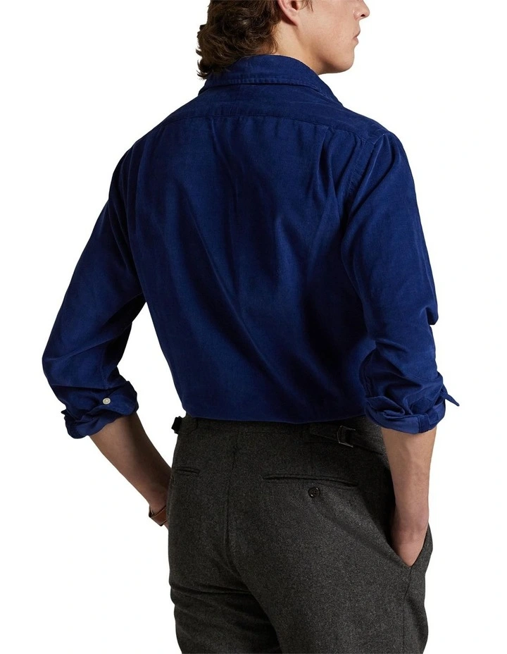Classic Fit Corduroy Shirt in Navy image 2