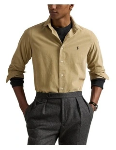 Classic Fit Corduroy Shirt in Beige
