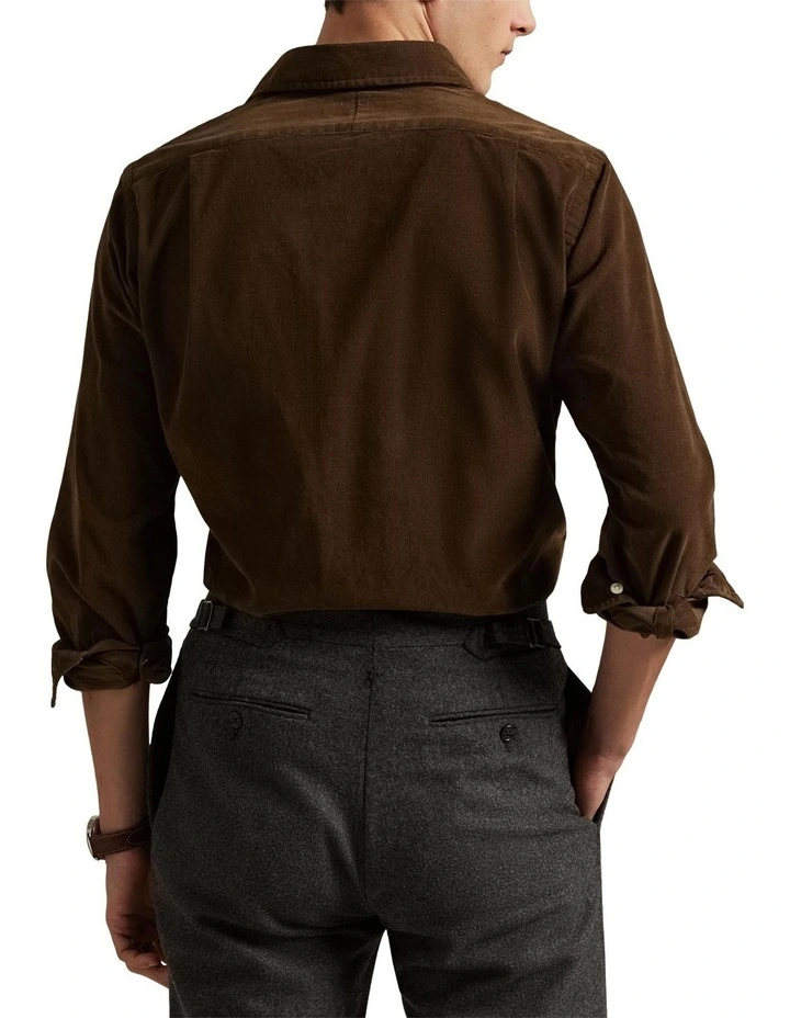 Classic Fit Corduroy Shirt in Brown image 2