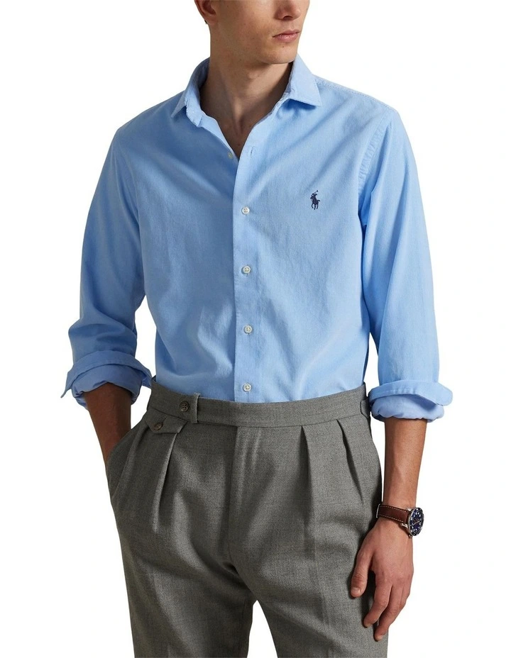 Classic Fit Corduroy Shirt in Blue image 1