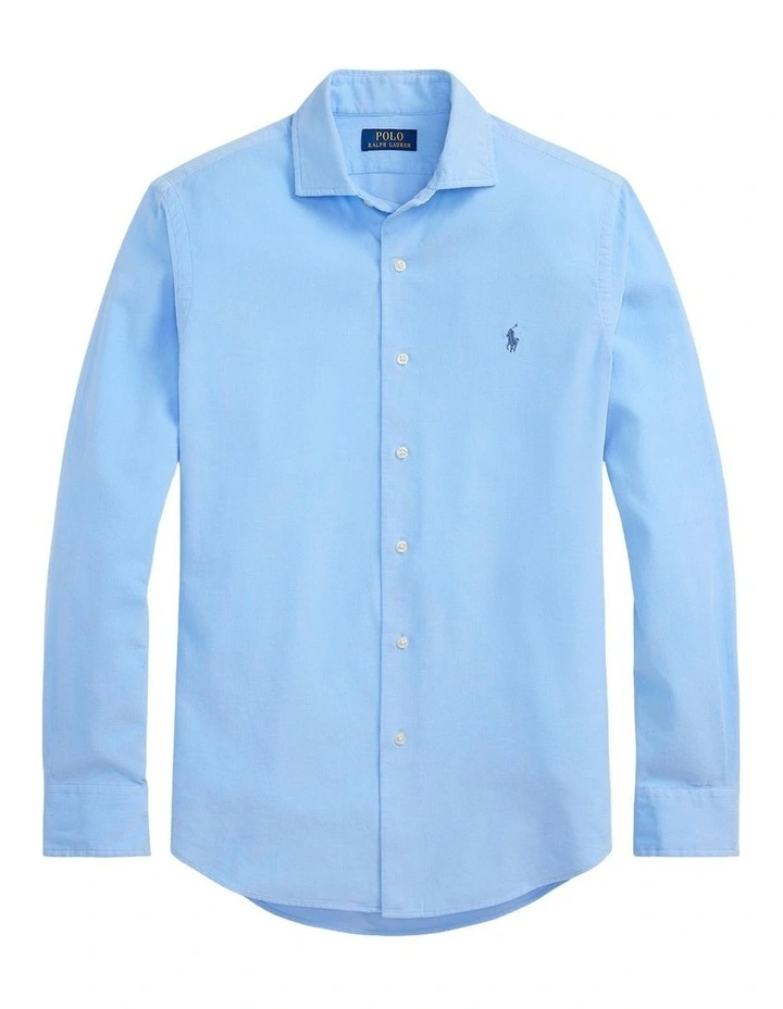 Classic Fit Corduroy Shirt in Blue image 4