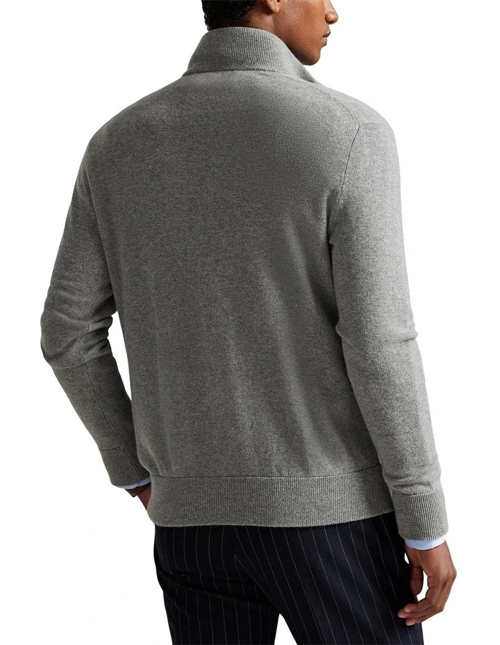 Wool Full-Zip Sweater in Grey image 2