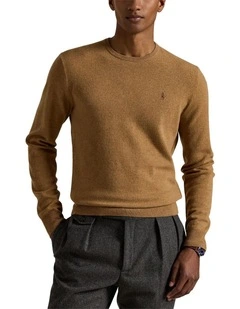Wool Crewneck Sweater in Brown