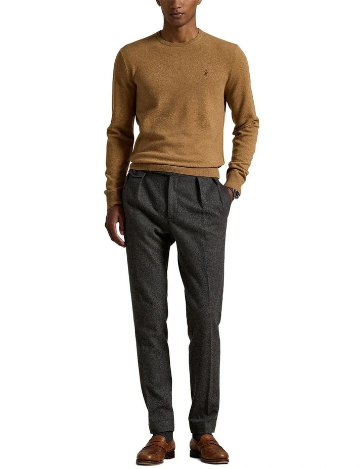 Wool Crewneck Sweater in Brown image 3