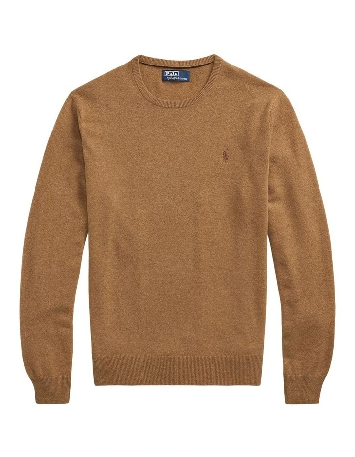 Wool Crewneck Sweater in Brown image 4