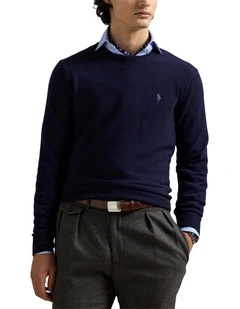 Wool Crewneck Sweater in Blue