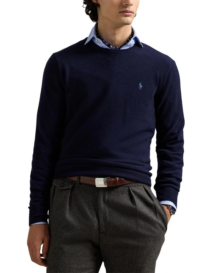 Wool Crewneck Sweater in Blue image 1