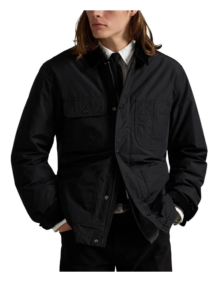 The Elsdon Down Utility Jacket in Black image 1