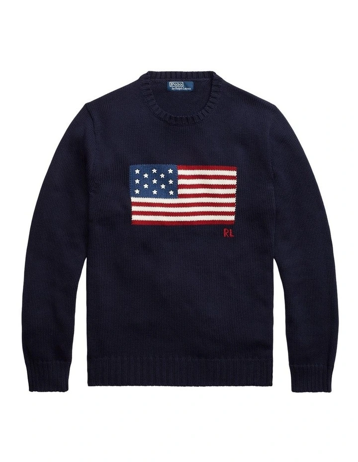 The Iconic Flag Sweater in Blue image 4