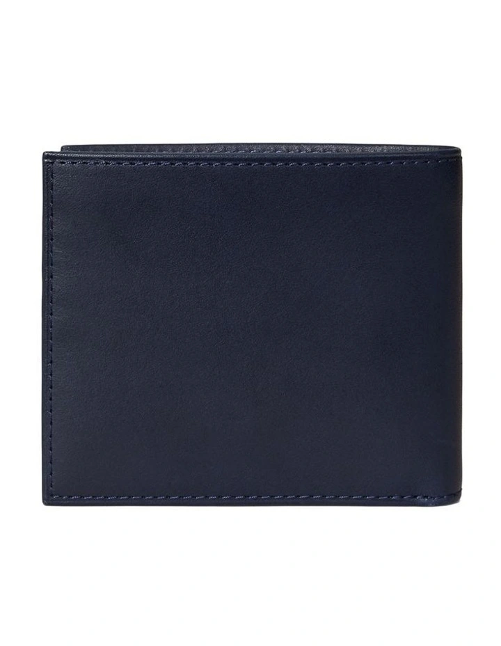 Polo Bear Leather Billfold Wallet in Navy image 2