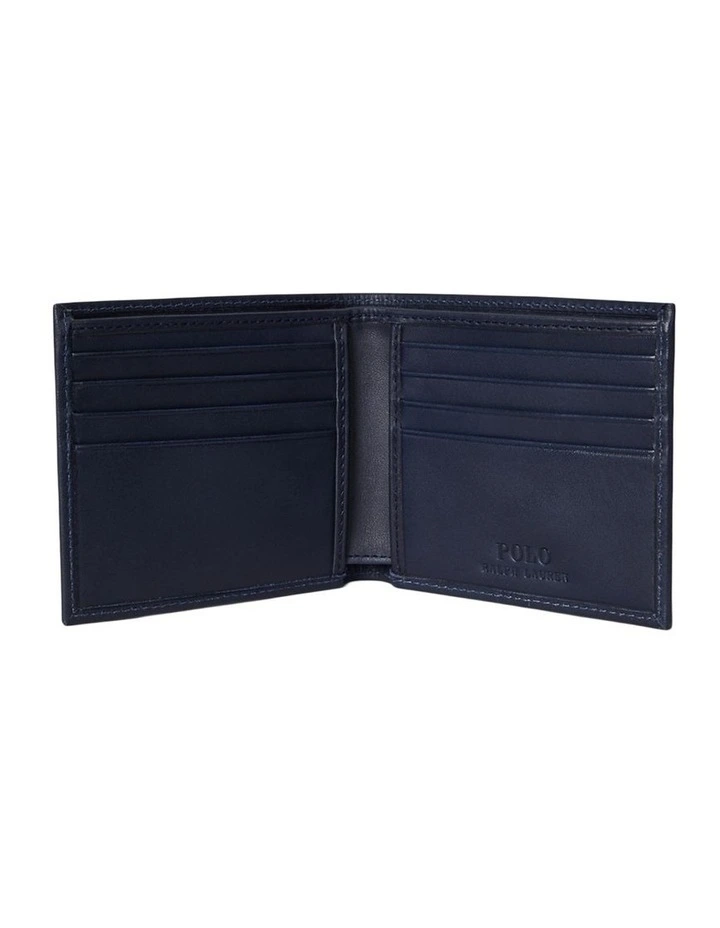 Polo Bear Leather Billfold Wallet in Navy image 3