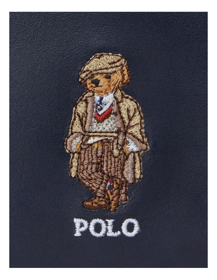 Polo Bear Leather Billfold Wallet in Navy image 4
