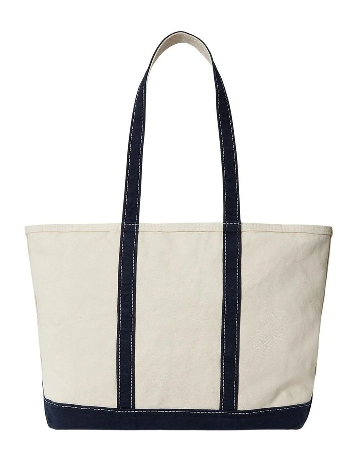 Logo Canvas Medium Tote Bag in Natural image 2