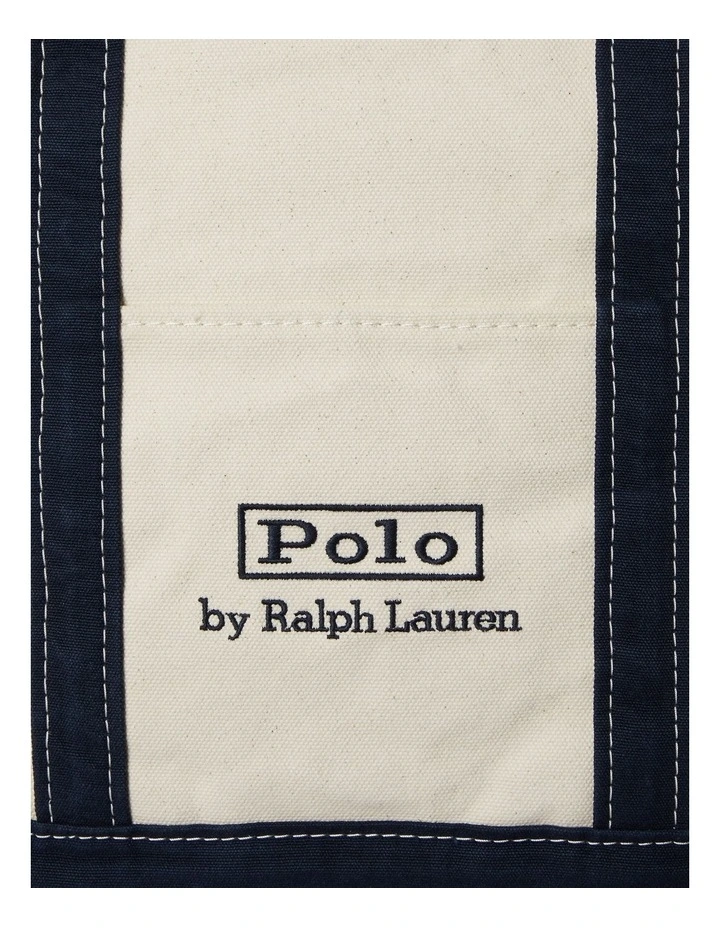 Logo Canvas Medium Tote Bag in Natural image 4