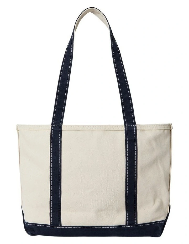 Logo Canvas Small Tote Bag in Natural image 2