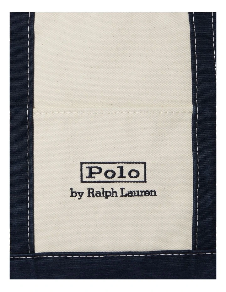 Logo Canvas Small Tote Bag in Natural image 4