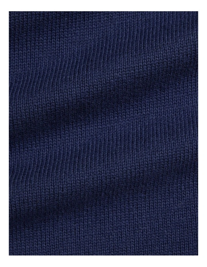 Lightweight Knit Cotton Scarf in Black image 2