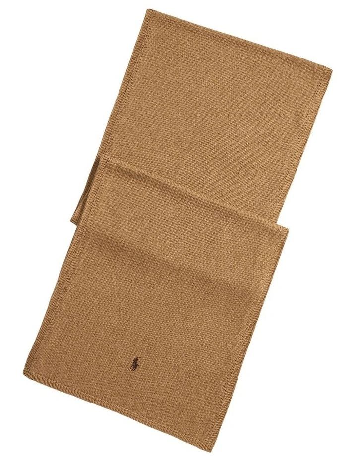 Lightweight Knit Cotton Scarf in Brown image 1