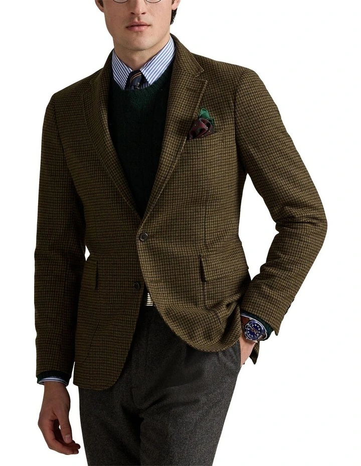 Modern Fit Plaid Sport Coat in Green image 1